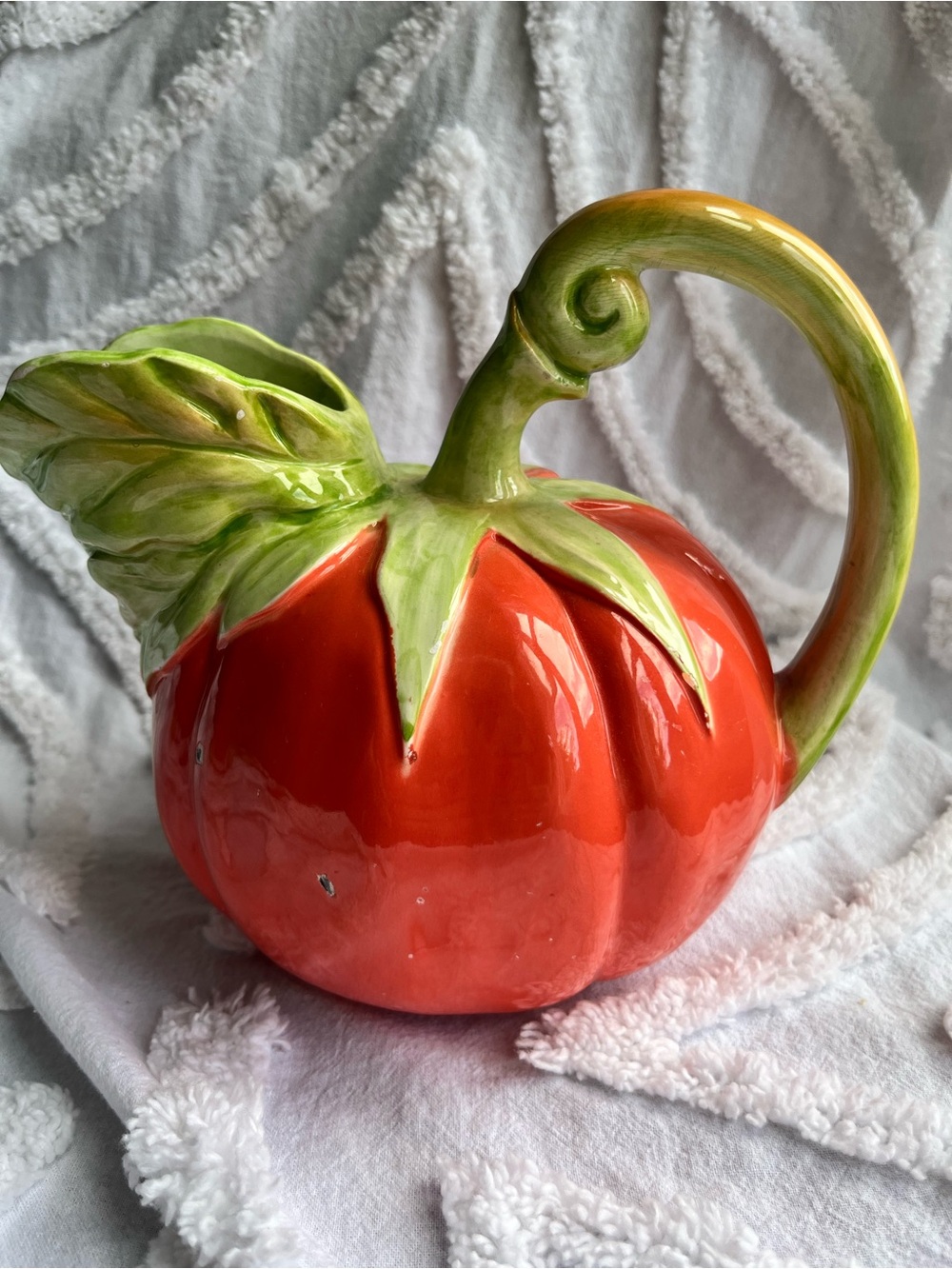 The Haldon Group 1981 Hand-Painted Ceramic Pumpkin Pitcher